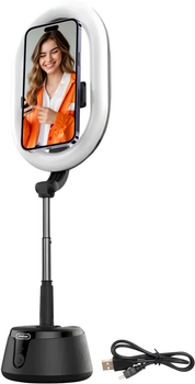 Кольцевая LED лампа Andowl Q-MG601 авто слежение 360° с держателем телефона