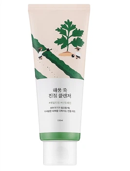 Заспокійлива очищуюча пінка з морським полином ROUND LAB Mugwort Calming Cleanser 150 мл
