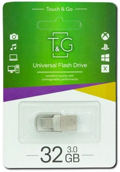 USB OTG флеш-накопичувач з подвійним інтерфейсом T&G 2.1 3.0 32GB Metal (37712-01_201)