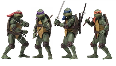 Набор подвижные игрушки фигурки Черепашки ниндзя 4в1 Ninja Turtles 1990 (349)