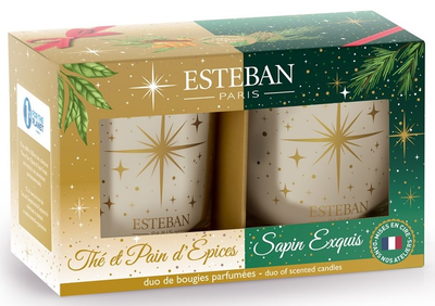 Zestaw 2 mini świec zapachowych Esteban Exquisite Fir + Gingerbread 2 × 70 g (ELN-158)