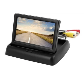 Складной автомобильный монитор 4.3" TFT Monitor 3789 для камеры заднего и переднего вида с 2 видеовходами Черный