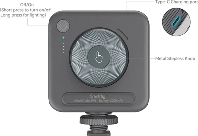 SmallRig P96 LED видеосвет 2200 мА·ч, 2700–6500K, 96 светодиодов, для YouTube, TikTok, влогов