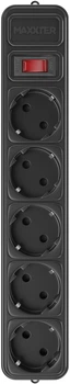 Мережевий фільтр Maxxter SPM5-G-6B 1.8 м 5 розеток Black