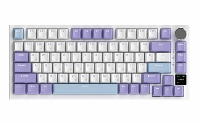 Клавіатура AJAZZ AK820 PRO Purple Ігрова Бездротова Механічна. 2.4G/Bluetooth/Кабель. З Екранчиком.