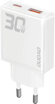 Ładowarka sieciowa Dudao A30EU 30W GaN USB-A / USB-C White (6976625332793)