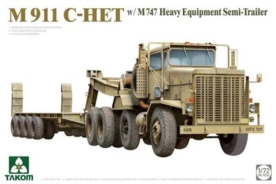 Збірна модель 1/72 M911 C-HET з напівпричепом для важкого обладнання M747 Takom 5024