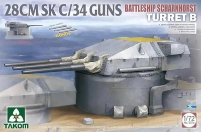 Збірна модель 1/72 Зброя Лінкор ШАРНХОРСТ Turret B 28 CM SK C/34 Takom 5016