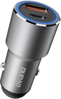 Автомобільний зарядний пристрій Dudao R4PQ USB / USB Typ C PD QC 22.5W Silver (6970379616857)
