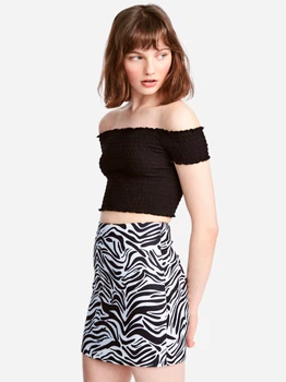 Юбка женская H&M 0507894_07 36 Черно-белая (KAY2000001254486)