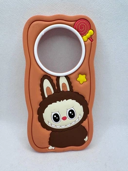 Детский резиновый чехол Лабубу для Xiaomi Redmi 17C Персиковый