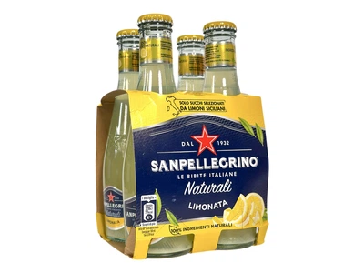 Газований натуральний напій Sanpellegrino лимонний naturali limonata, 4x200 мл