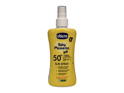 Солнцезащитный спрей для детей водостойкий Chicco Baby Moments Sun Spray SPF 50+ 150 мл