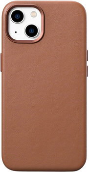 Панель iCarer Real Cowhide Premium Leather Magsafe для Apple iPhone 14 Plus Brown (WMI14220707-BN)