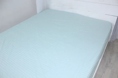 Простирадло на гумці MirSon Satin Stripe 30-0013 Azure 80 х 190 см (2200005252765)
