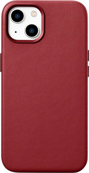 Панель iCarer Real Cowhide Premium Leather Magsafe для Apple iPhone 14 Plus Red (WMI14220707-RD)