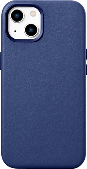 Панель iCarer Real Cowhide Premium Leather Magsafe для Apple iPhone 14 Plus Blue (WMI14220707-BN)