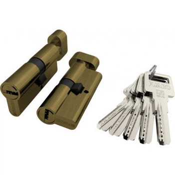 Цилиндровый механизм с вертушкой FUARO R602/70 mm (30+10+30) AB бронза 5 кл.