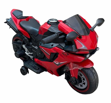 Детский электромотоцикл VOLSO VS1900R красный 40W 12V 4.5Ah с боковыми колесами для детей от 3 лет до 40 кг