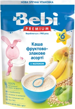 Каша молочна Bebi Фруктово-злакова ассорті з 6 місяців 200 г (8606019654313)