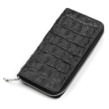 Гаманець-клатч Crocodile Leather 18012 З Натуральної Шкіри Крокодила Чорний (356170)