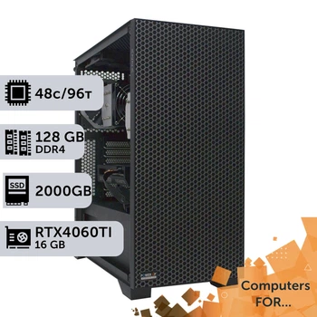 Компьютер Power Up #7 для Blender / AMD EPYC 7F72 x2 / 128 GB / SSD 2TB / GeForce RTX 4060Ti 16GB для видеомонтажа анимационного дизайна и постобработки
