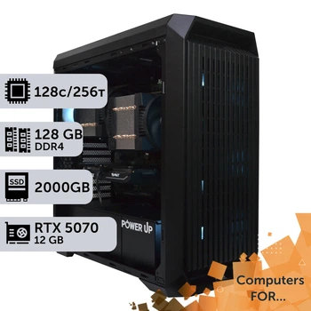 Компьютер Power Up #29 для Premiere Pro / AMD EPYC 7B13 x2 / 128 GB / HDD 10 TB / SSD 2TB / GeForce RTX 5070 12GB для видеомонтажа анимационного дизайна и постобработки