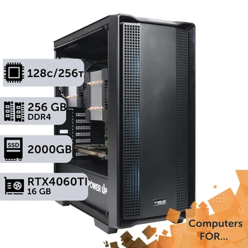 Компьютер Power Up #5 для ANSYS / AMD EPYC 7763 x2 / 256 GB / SSD 1TB / NVIDIA Quadro RTX A4000 16GB для видеомонтажа анимационного дизайна и постобработки