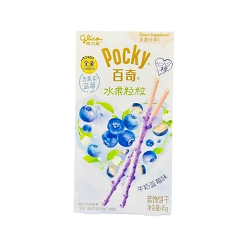 Японські палички Glico Pocky Milk Cream Blueberry Чорниця 45 грам