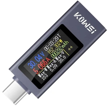 Многофункциональный USB тестер KOWSI KWS-2302C, Type-C, ударопрочный, QC3.0, 4-30V, 12A