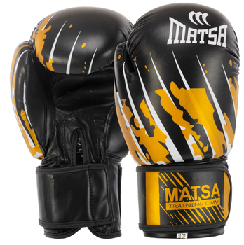 Перчатки боксерские PU MATSA MA-7300_Черный_12_унции