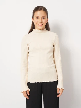 Детский лонгслив для девочки Coccodrillo Rodeo Girl Junior ZC4172101RGJ-003 134 см Экрю (5904986444153)