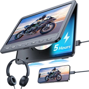 Портативный автомобильный DVD-проигрыватель GOnavidio 10,1 дюйма с входом HDMI