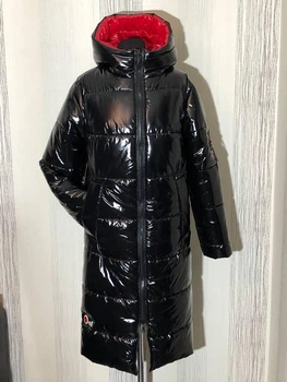 Зимнее женское пальто UF-fashion Беатрис – LVR M черная+красная