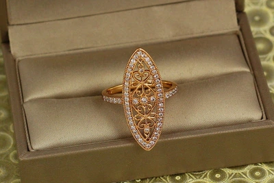 Кільце Xuping Jewelry Вінтаж р 18 золотисте