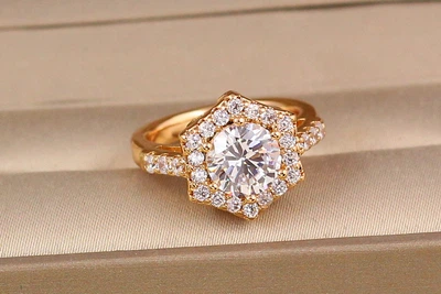 Кольцо Xuping Jewelry Болтик р 19 золотистое