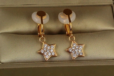 Сережки кліпси Xuping Jewelry зірочки 3 см золотисті