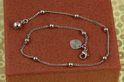 Браслет Xuping Jewelry на ногу панцирний з кульками 26 см 3 мм сріблястий
