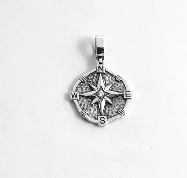 Кулон компас роза ветров Maxi Silver 9562 2.7 см Серебристый