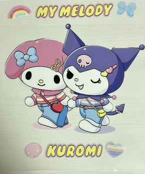 Термонаклейка переводка на одяг сумку Куромі та Мелоді Sanrio 25*23 см (II) 34306