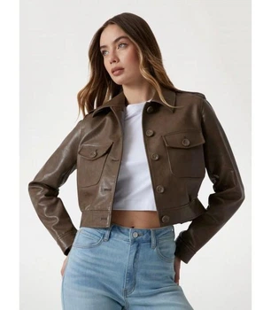 Куртка из эко-кожи Guess L оливковый W5YL35WHGW0 5350