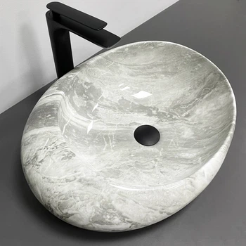 Умывальник (раковина) VBI RICCIA LIGHT STONE GLOSSY накладной