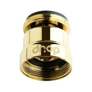 Поворотный адаптер 360° DROP CL360-GLD для смесителя - Угол наклона 15°, внешняя М 24 мм, золотой