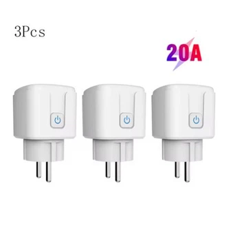 Розумна смарт Wi-Fi розетка 20A 3шт (220 В, 4400 Вт, Android/iOS, контроль електроенергії, розумний дім