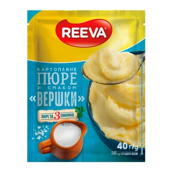 Пюре Reeva картопляне зі смаком вершків саше 40 г
