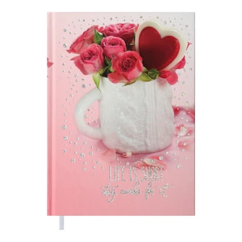 Дневник недатированный Buromax Romantic A5 288 страниц розовый (BM.2040-10)