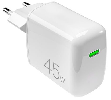 Ładowarka sieciowa Puro Super Mini 45W PD GaN USB-C White (8018417488030)