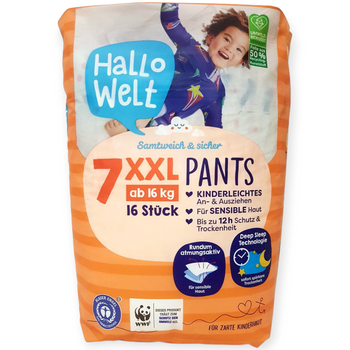 Підгузки-трусики Hallo Welt 7 (16+кг) 16 шт