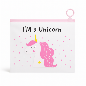 Папка прозрачная, пенал, косметичка, с бегунком А5 «I'm a Unicorn»