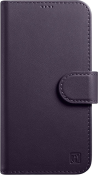 Etui z klapką iCarer Real Cowhide Premium Leather 2in1 Wallet Case z RFID do Apple iPhone 14 Plus Dark Purple (WMI14220727-DP)
